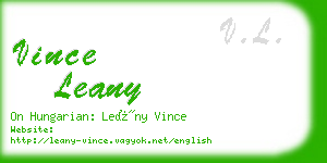 vince leany business card
